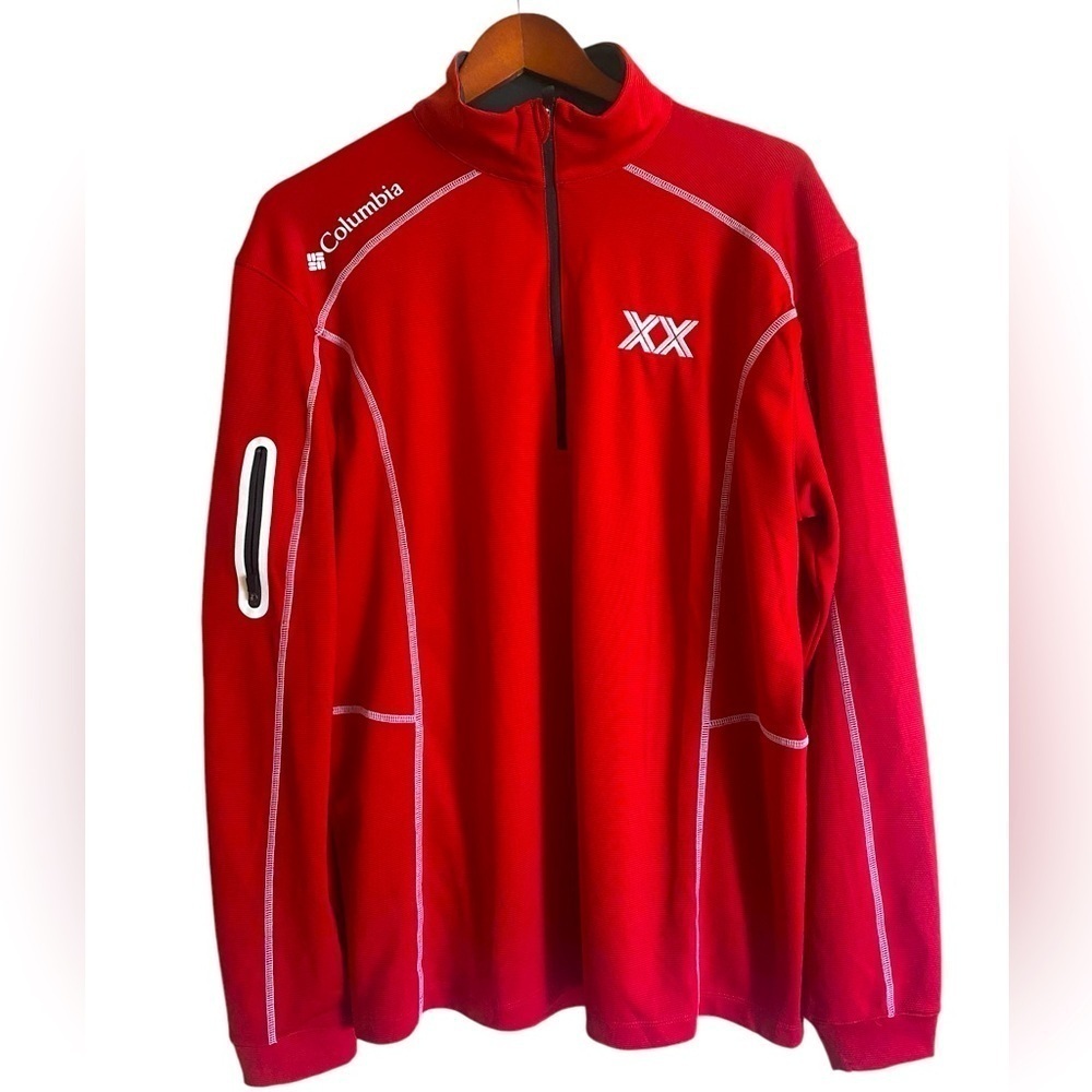 Columbia Golf Quarter Zip Pull-Over Red Embroidered XX
